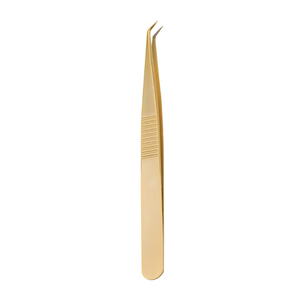 Fiber Tips Golden Eyelash Extension Tweezers