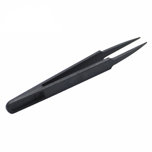 93303 Black Portable Straight Bend Anti-static Plastic Tweezer