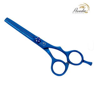 Blue Salon Professional Stainless Steel Straight Blades Blunt-Sharp Tip Shears