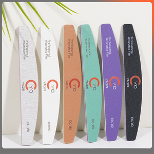 Professional Double Side Custom Logo Washable Sandpaper Nail File 80 100 180 240 Nail Files And Buffers