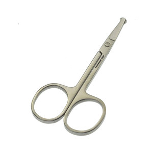 Silver Stainless Steel Nose Hair Trimmer Scissors 3.4 Inches Tip for Ear Eyebrow Beard Mustache Trimming Eco-Friendly